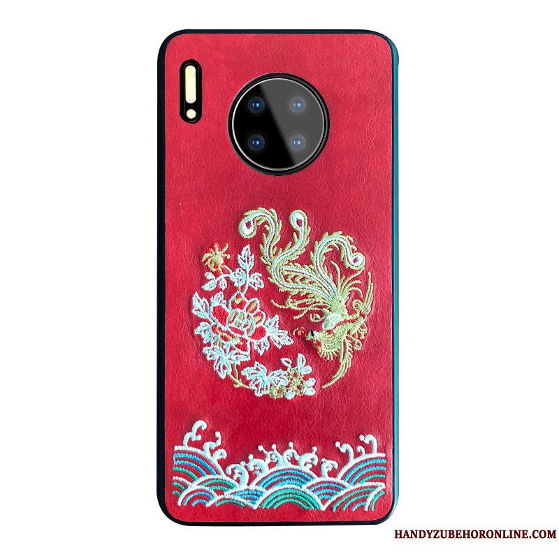 Huawei Mate 30 Coque De Téléphone Style Chinois Tout Compris Net Rouge Amoureux Incassable Broderie
