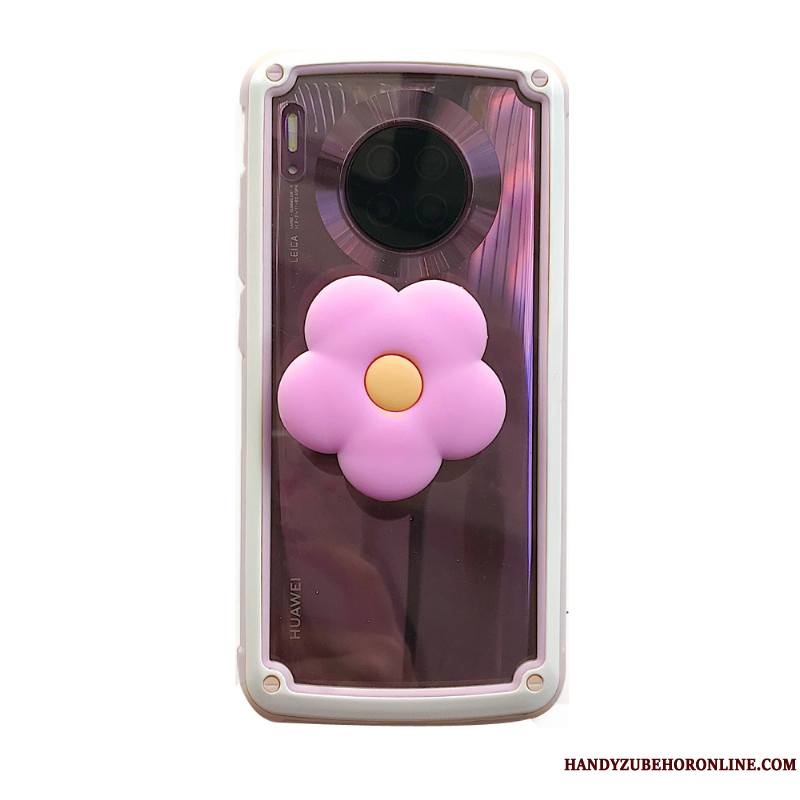 Huawei Mate 30 Coque De Téléphone Support Difficile Fleur Rose Simple