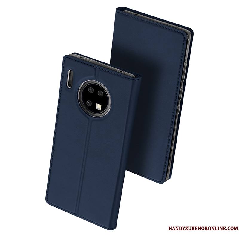 Huawei Mate 30 Coque Protection Bleu Carte Housse Nouveau Étui En Cuir Légère