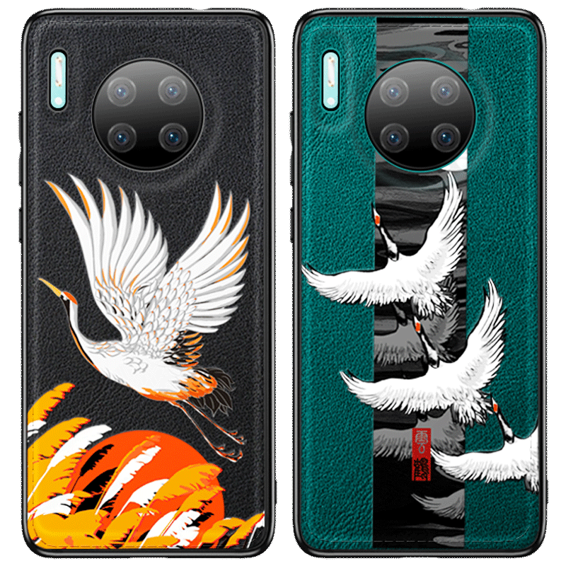 Huawei Mate 30 Coque Style Chinois Tout Compris Vent Grue Tempérer Protection Incassable