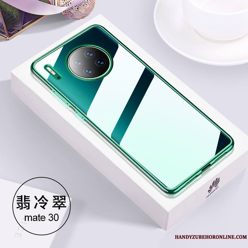 Huawei Mate 30 Coque Très Mince Clair Étui Marque De Tendance Nouveau Verre Vert
