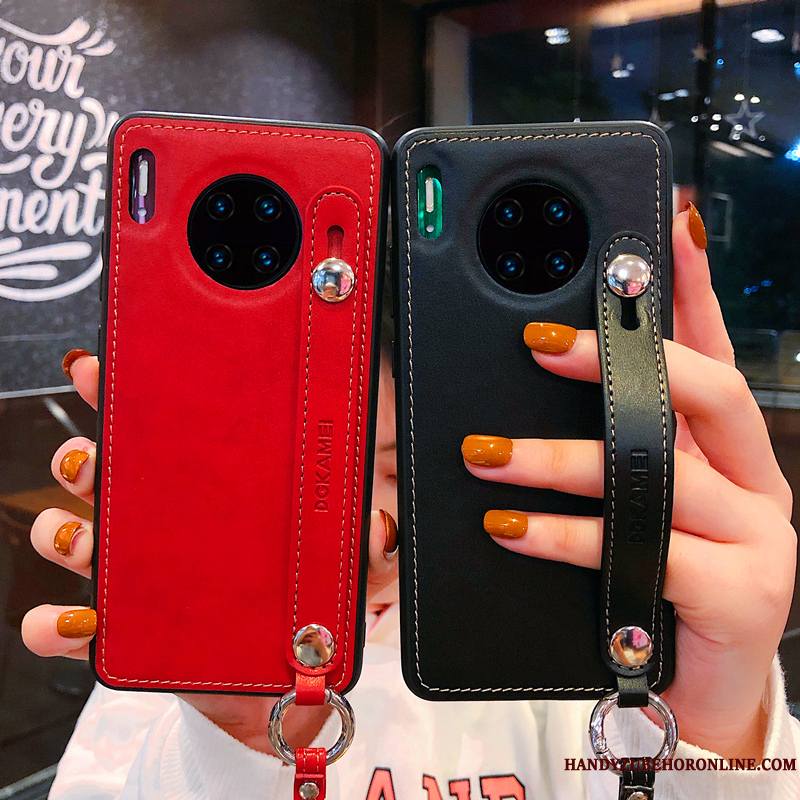 Huawei Mate 30 Coque Téléphone Portable Amoureux Très Mince Protection Ornements Suspendus Rouge Antidérapant