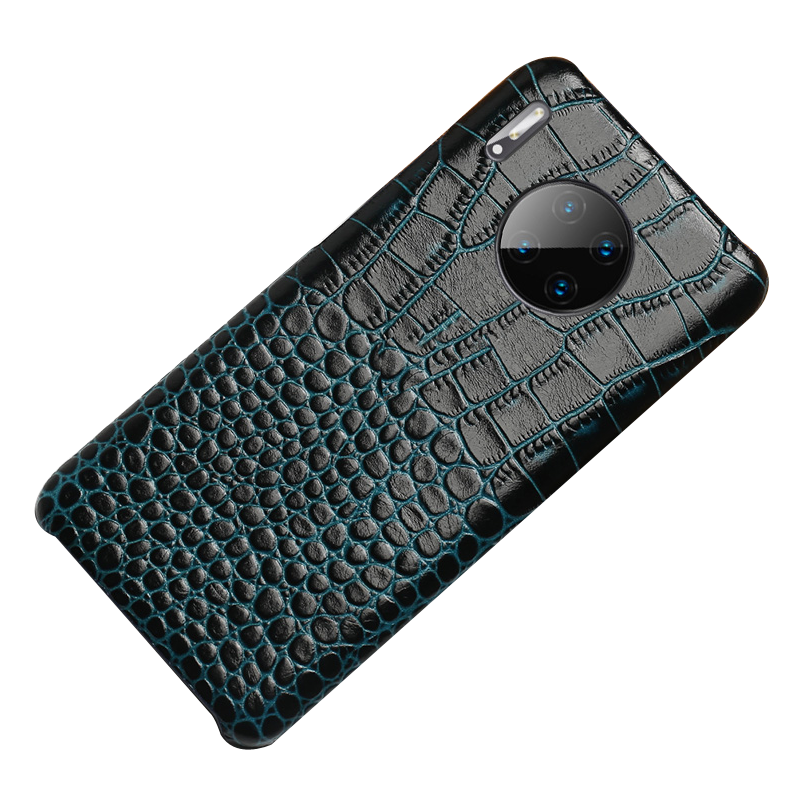 Huawei Mate 30 Cuir Haut Crocodile Modèle Étui En Cuir Luxe Coque Noir Classic