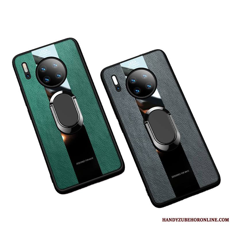 Huawei Mate 30 Magnétisme Nouveau À Bord Étui En Cuir Coque De Téléphone Vert Très Mince