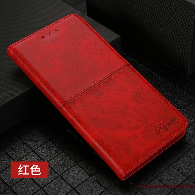 Huawei Mate 30 Pro Clamshell Protection Business Coque De Téléphone Rouge Incassable Étui En Cuir