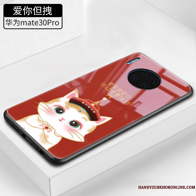 Huawei Mate 30 Pro Coque Très Mince Original Incassable Tout Compris Silicone Rouge Verre