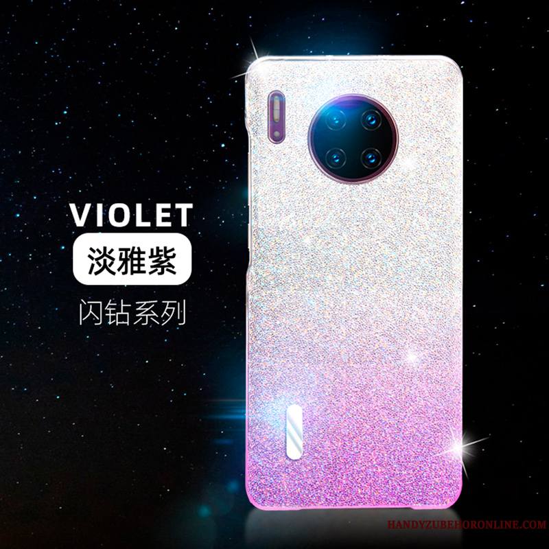 Huawei Mate 30 Pro Cristal Net Rouge Étui Violet Très Mince Rose Coque De Téléphone