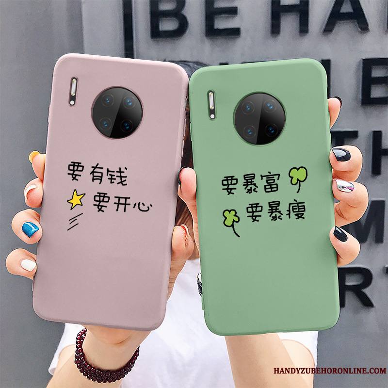 Huawei Mate 30 Pro Fluide Doux Vert Silicone Coque De Téléphone Incassable Net Rouge Tout Compris