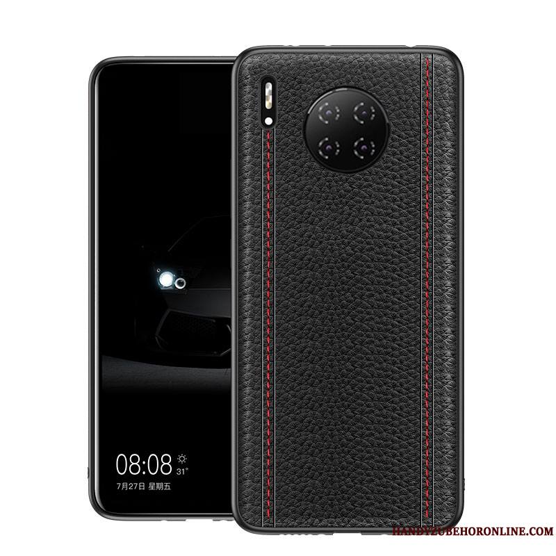 Huawei Mate 30 Pro Noir Cuir Véritable Étui Protection Coque De Téléphone Incassable Tout Compris