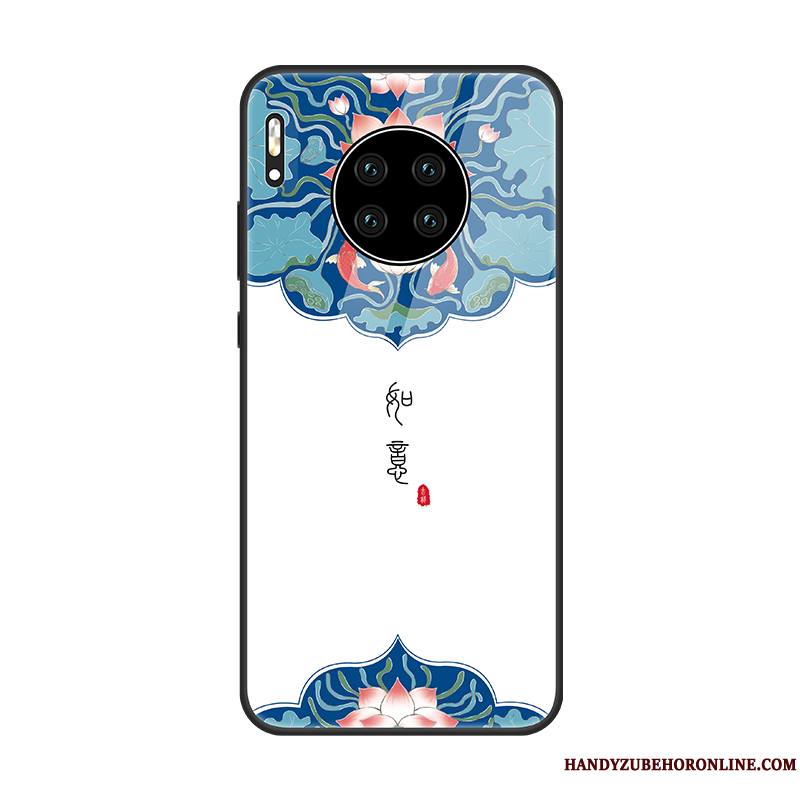 Huawei Mate 30 Pro Original Coque De Téléphone Blanc Tendance Style Chinois Nouveau Vintage
