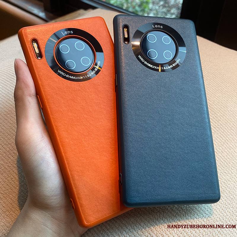 Huawei Mate 30 Pro Étui En Cuir Protection Silicone Incassable Cuir Véritable Coque Luxe