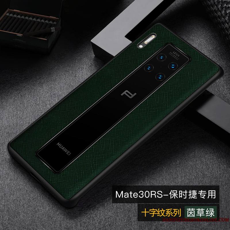 Huawei Mate 30 Rs Coque De Téléphone Cuir Net Rouge Désign Modèle De Mot Étui Protection