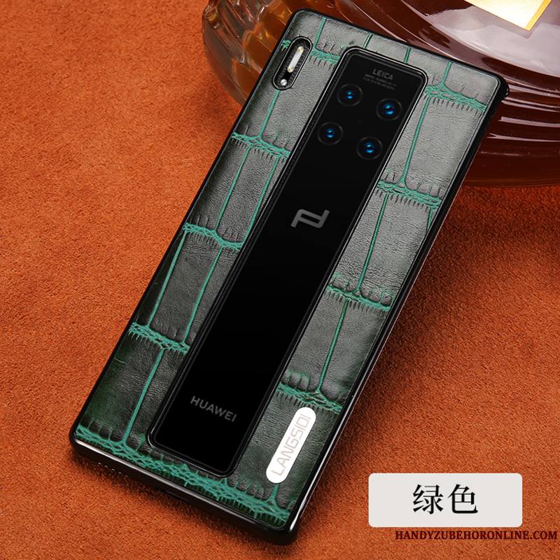 Huawei Mate 30 Rs Personnalisé Tout Compris Incassable Cuir Véritable Business Coque De Téléphone Luxe