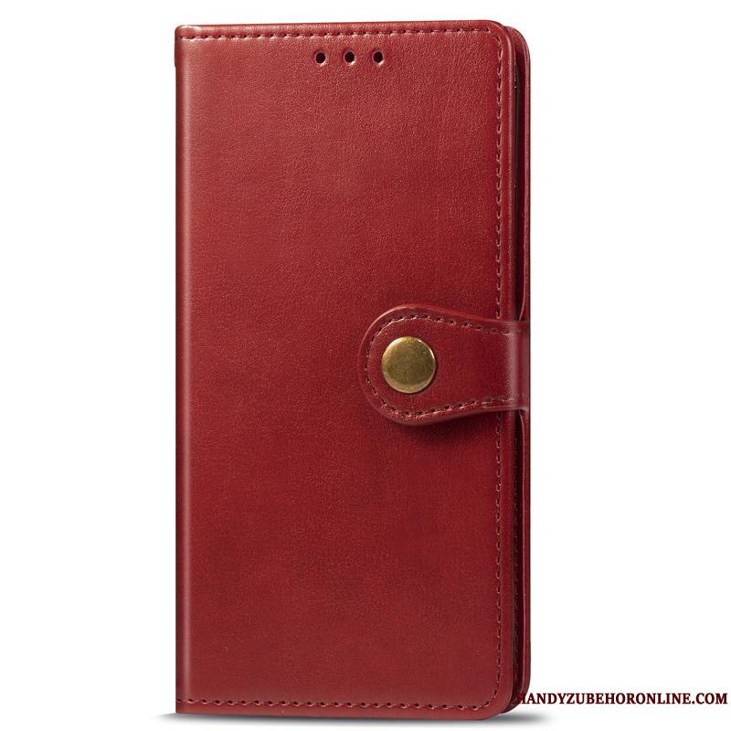 Huawei Mate 30 Étui En Cuir Ornements Suspendus Similicuir Coque De Téléphone Simple Rouge Business