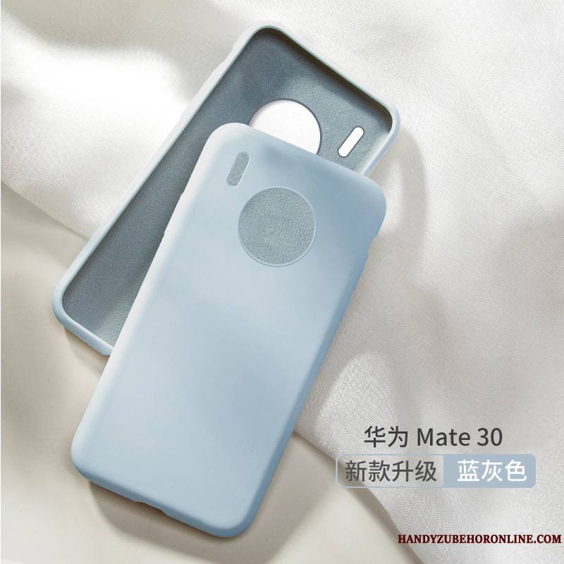 Huawei Mate 30 Étui Tout Compris Membrane Fluide Doux Coque De Téléphone Gris Bleu