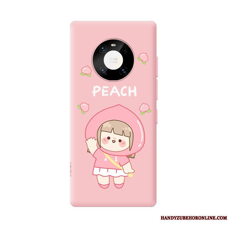 Huawei Mate 40 Nouveau Silicone Tendance Coque De Téléphone Rose Amoureux Dessin Animé