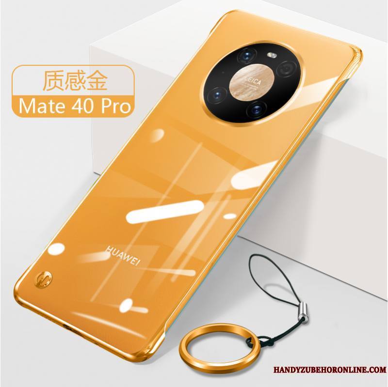 Huawei Mate 40 Pro Coque De Téléphone Border Transparent Jaune Très Mince Étui Protection