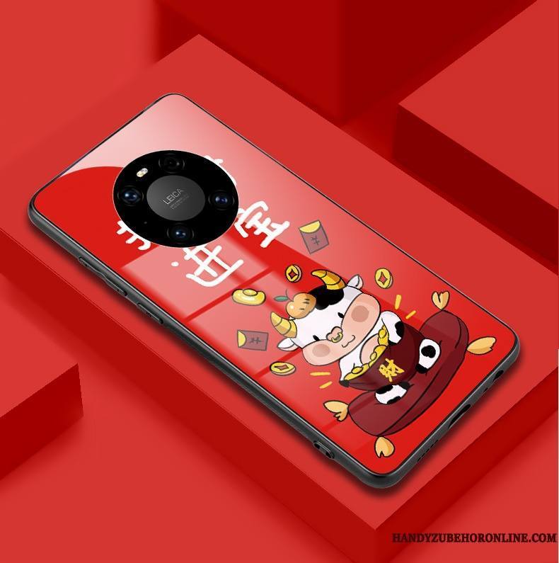 Huawei Mate 40 Pro Coque De Téléphone Protection Verre Tout Compris Bovins Miroir Créatif