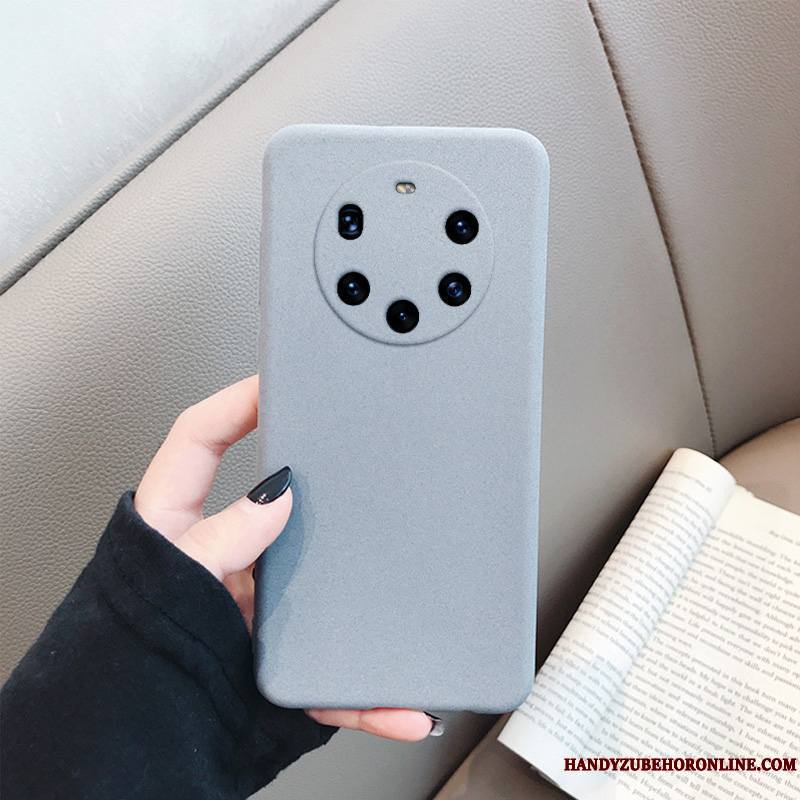 Huawei Mate 40 Pro+ Coque Délavé En Daim Gris Simple Incassable Fluide Doux Étui Protection