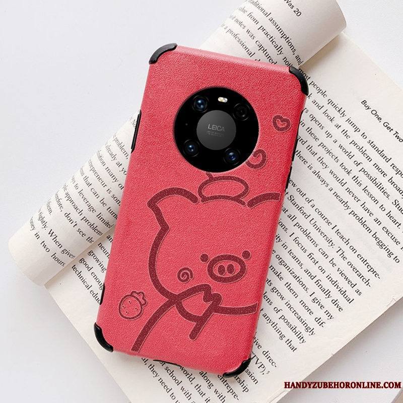 Huawei Mate 40 Pro Coque Modèle Fleurie Créatif Fluide Doux Soie Mulberry Gaufrage Dessin Animé Étui