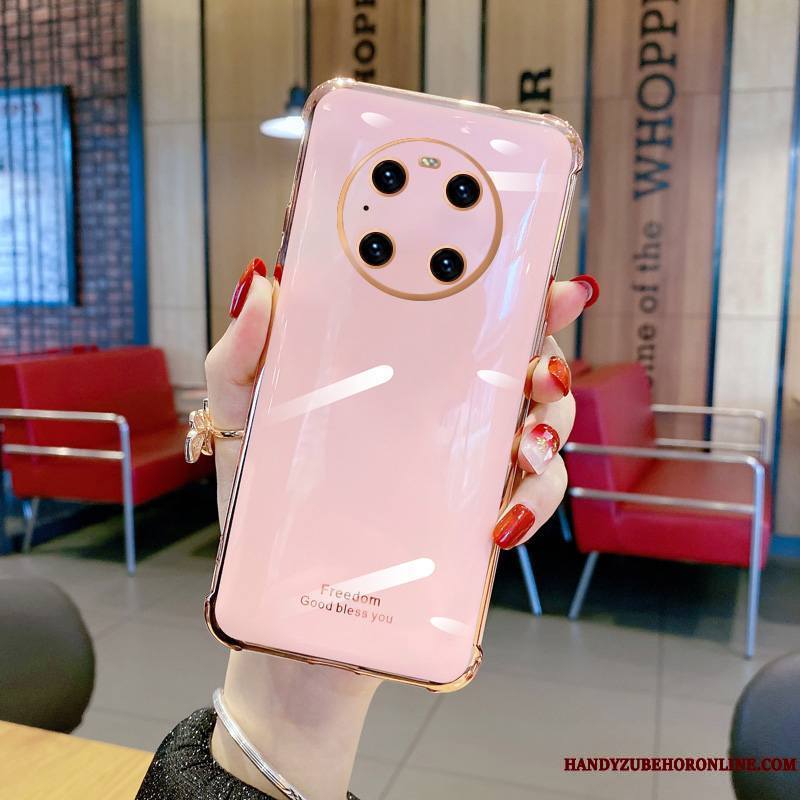 Huawei Mate 40 Pro Protection Tout Compris Coque De Téléphone Net Rouge Personnalité Étui Silicone