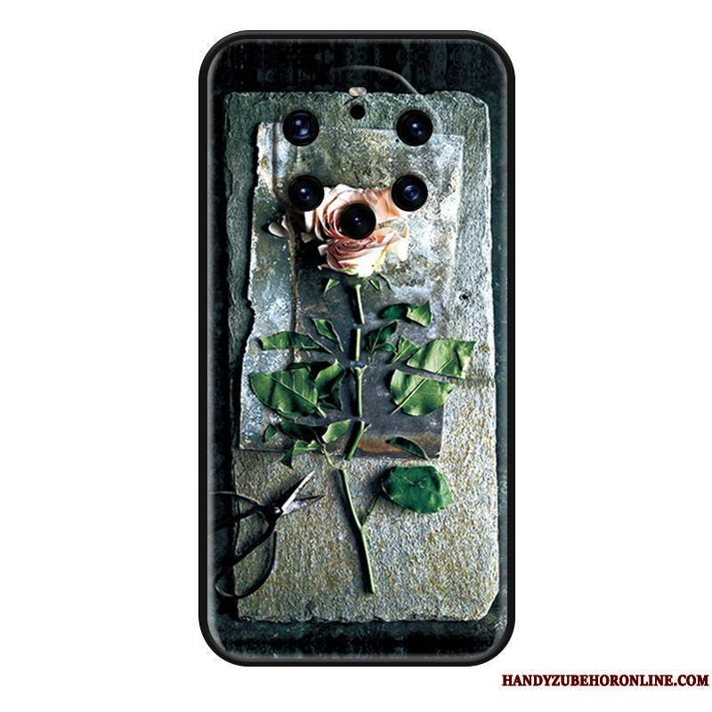 Huawei Mate 40 Rs Coque Protection Gaufrage Art Délavé En Daim Rose Silicone Luxe