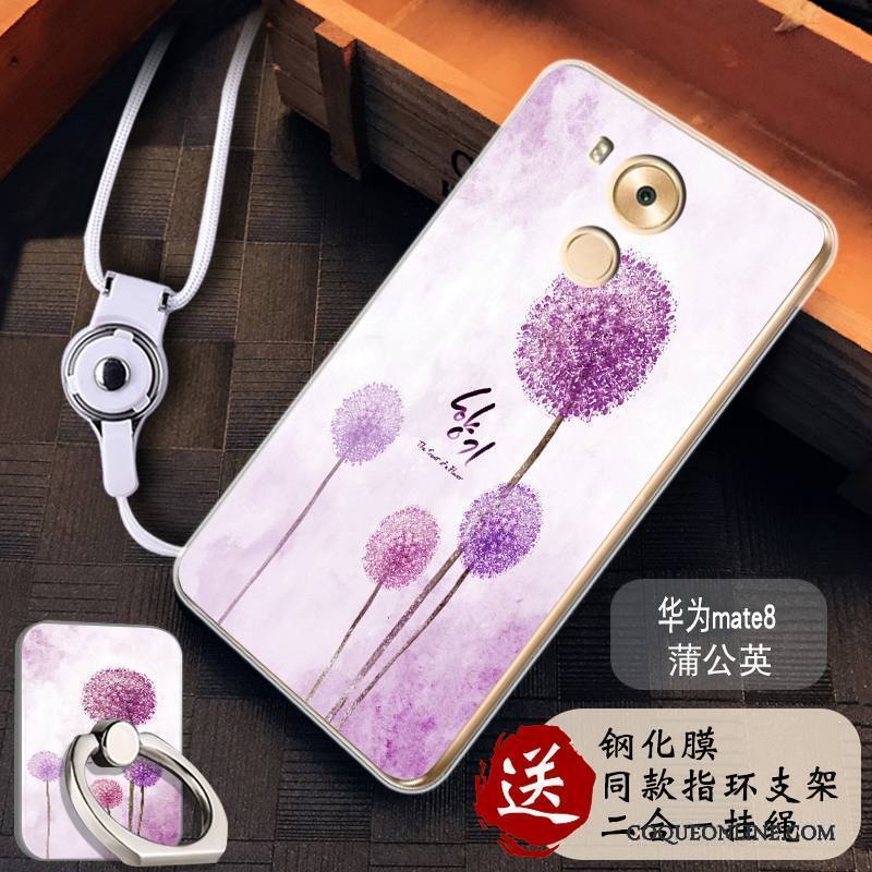 Huawei Mate 8 Coque Silicone Simple Protection Étui Peinture Fluide Doux Rose