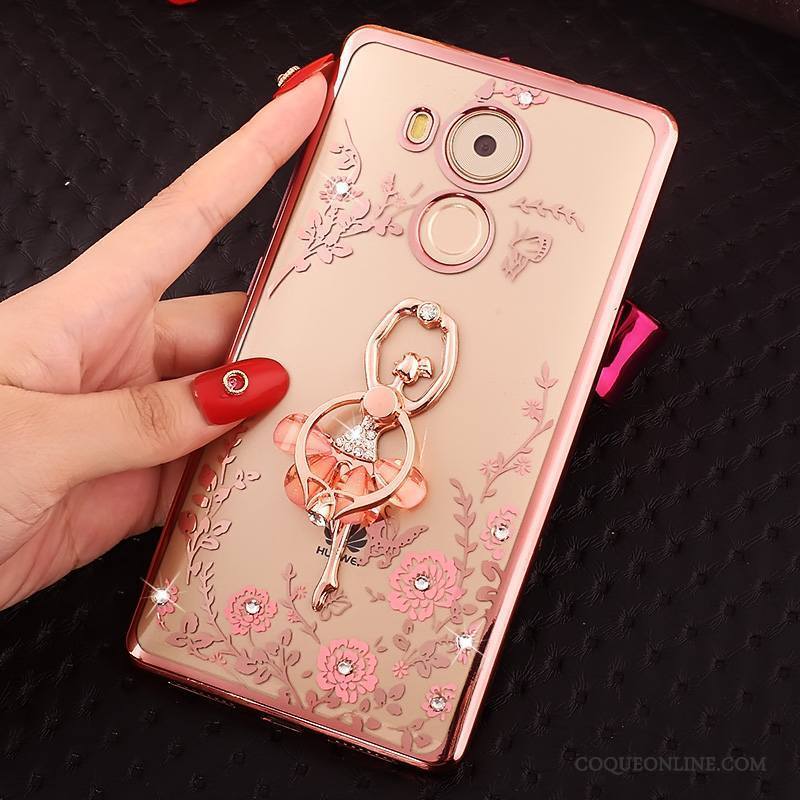 Huawei Mate 8 Protection Rose Étui Strass Incruster Strass Coque De Téléphone