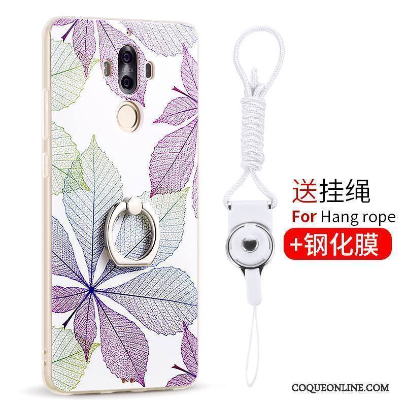 Huawei Mate 9 Anneau Personnalité Coque De Téléphone Boucle Incassable Silicone Violet