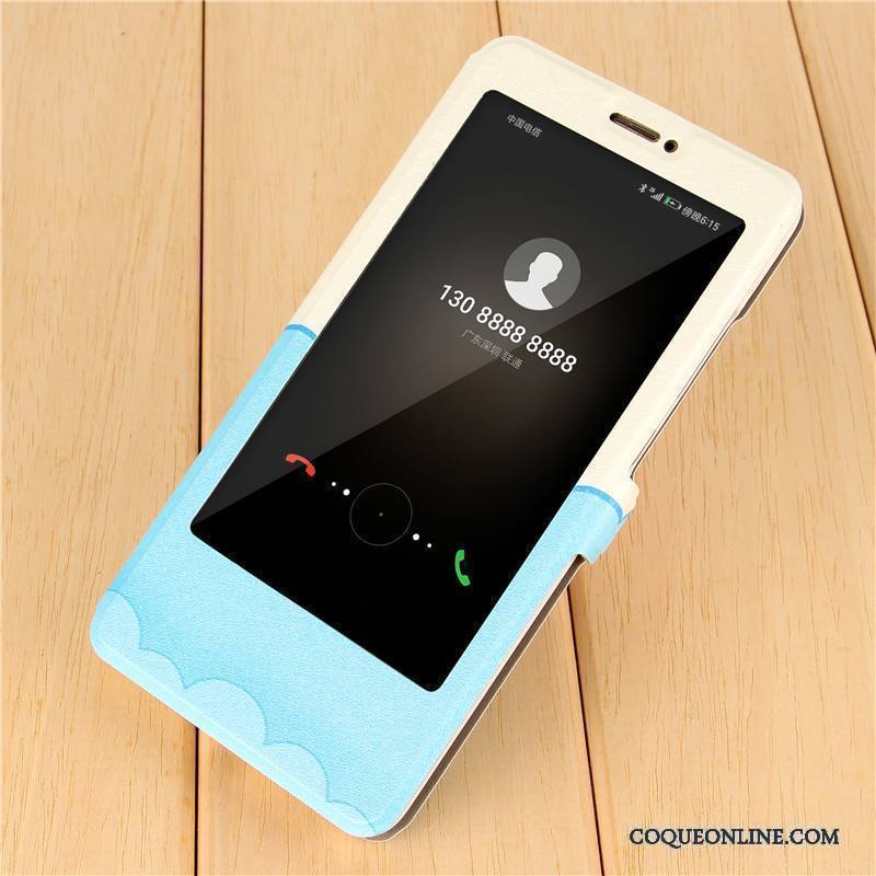 Huawei Mate 9 Bleu Clair Coque De Téléphone Incassable Mignonne Clamshell Dessin Animé Dormance