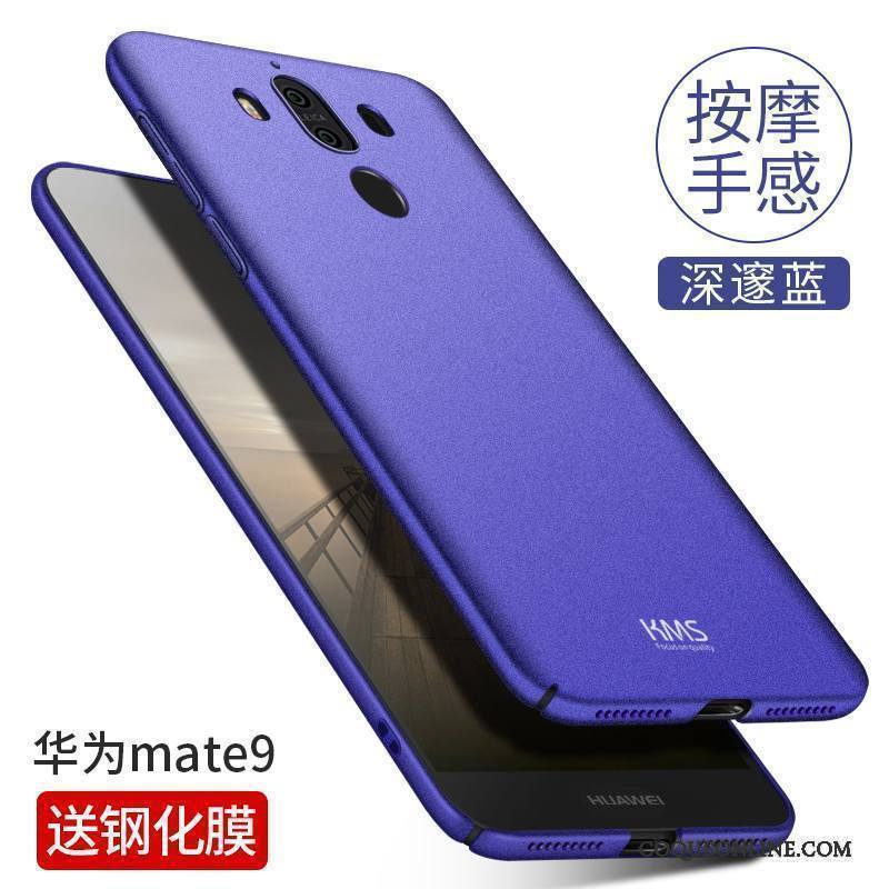 Huawei Mate 9 Bleu Coque De Téléphone Tempérer Très Mince Difficile Étui