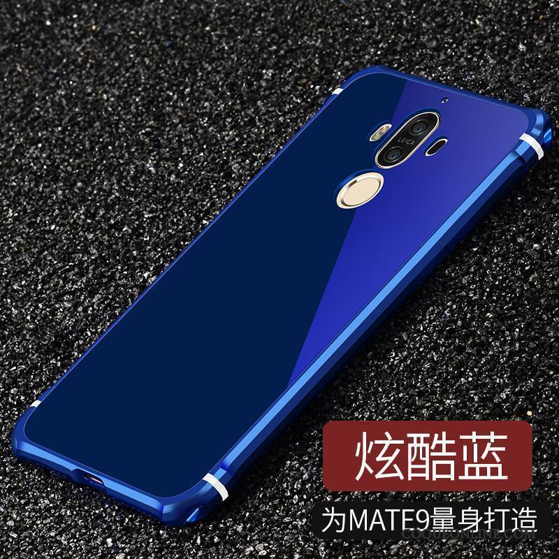 Huawei Mate 9 Coque De Téléphone Bleu Étui Métal Protection