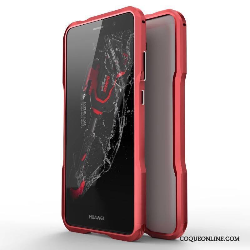 Huawei Mate 9 Coque Protection Border Métal Rouge De Téléphone