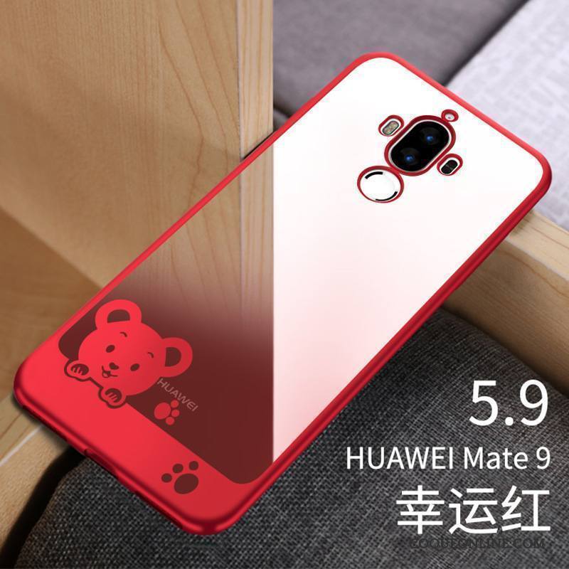 Huawei Mate 9 Coque Rouge Transparent Étui Tendance Silicone Fluide Doux Très Mince
