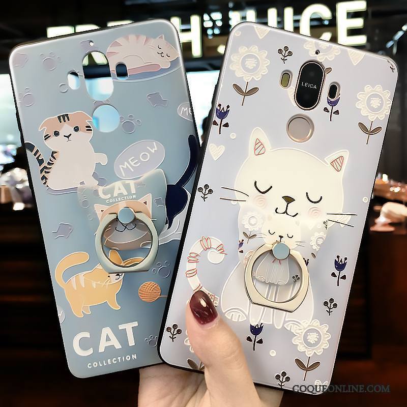 Huawei Mate 9 Coque Silicone Charmant Frais Petit Dessin Animé Tout Compris Bleu Clair