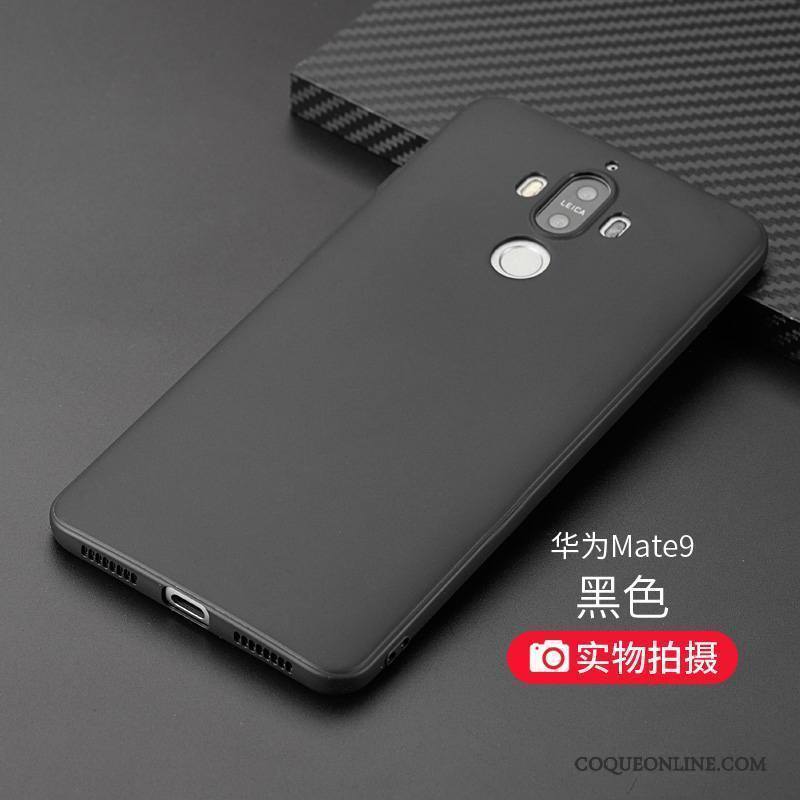 Huawei Mate 9 Incassable Protection Noir Délavé En Daim Étui Silicone Coque De Téléphone