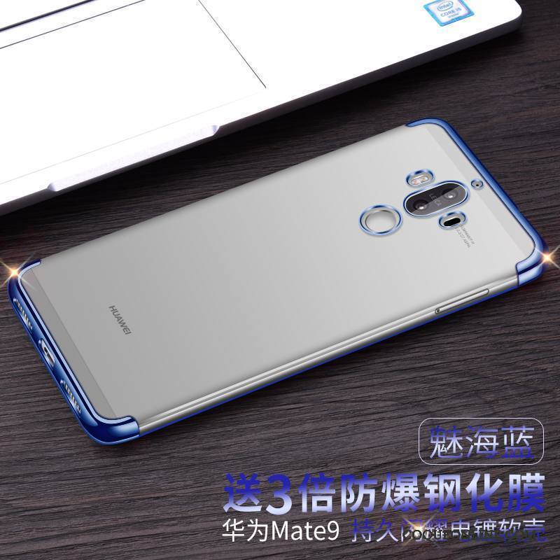 Huawei Mate 9 Incassable Protection Étui Bleu Fluide Doux Transparent Coque De Téléphone