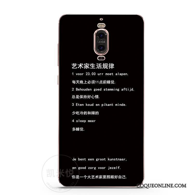 Huawei Mate 9 Pro Art Personnalité Fluide Doux Coque De Téléphone Noir Étui Créatif