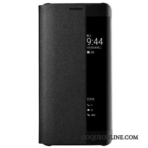 Huawei Mate 9 Pro Coque Noir De Téléphone Protection Étui Cuir Véritable Clamshell