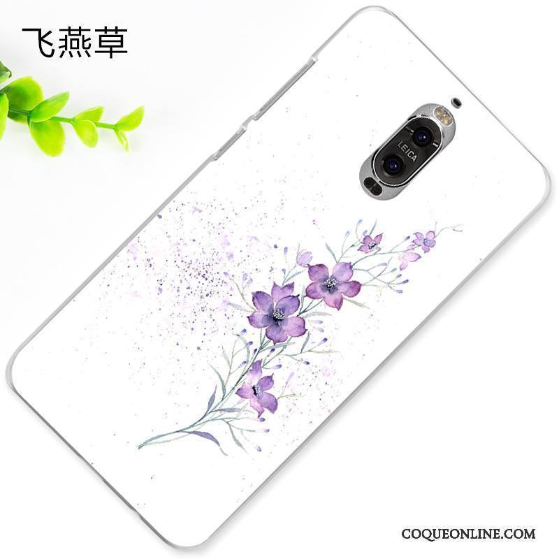 Huawei Mate 9 Pro Protection Personnalité Délavé En Daim Gaufrage Violet Étui Coque De Téléphone