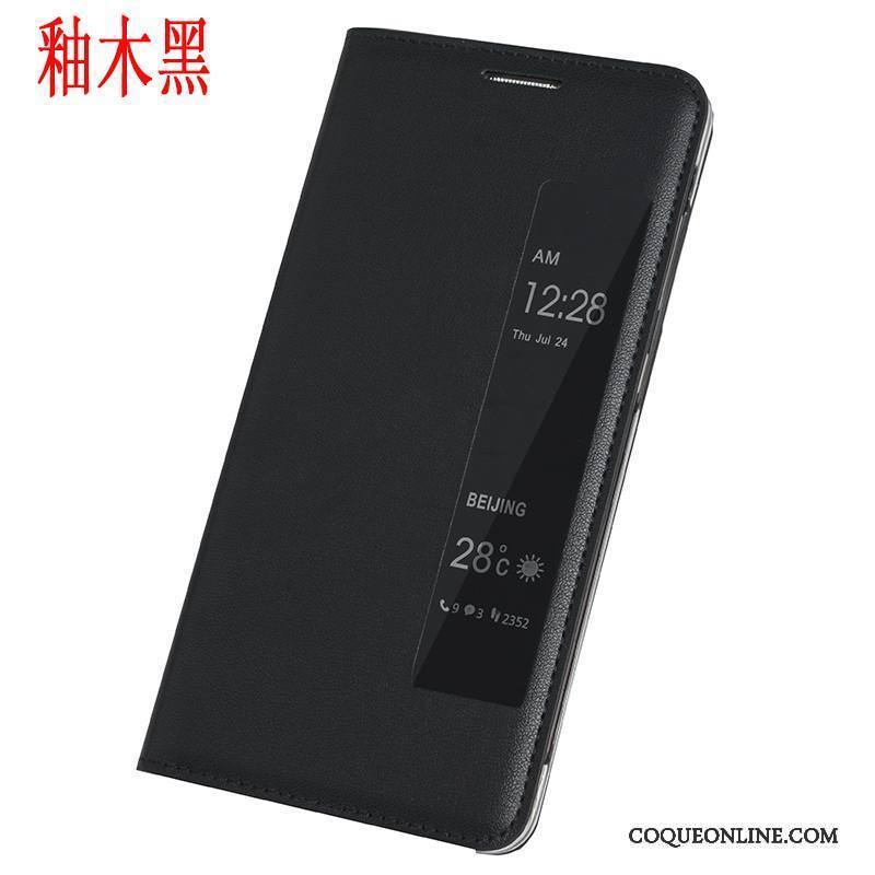 Huawei Mate 9 Pro Protection Étui Coque De Téléphone Clamshell Noir Étui En Cuir