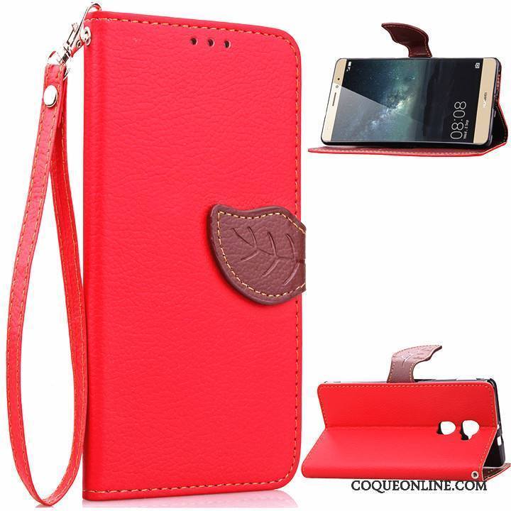 Huawei Mate S Coque Protection Clamshell Étui En Cuir Téléphone Portable Rouge Tendance Silicone