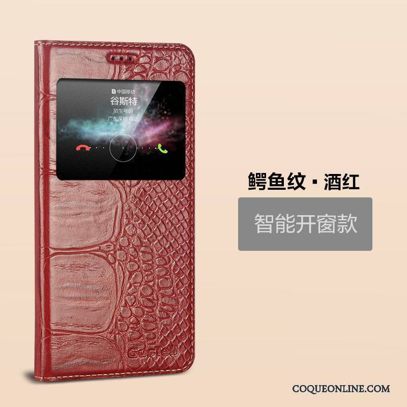 Huawei Mate S Cuir Véritable Dormance Coque Téléphone Portable Étui Étui En Cuir Protection