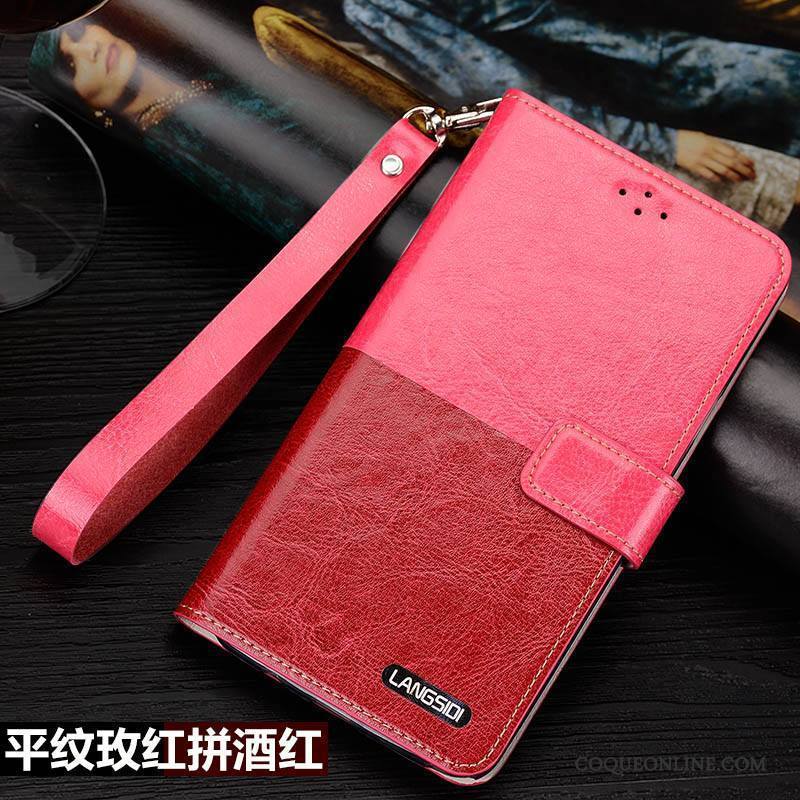 Huawei Mate S Difficile Cuir Véritable Coque De Téléphone Téléphone Portable Protection Rouge Étui En Cuir