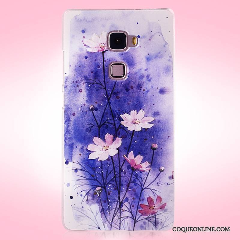 Huawei Mate S Violet Peinture Difficile Protection Coque De Téléphone Délavé En Daim Étui
