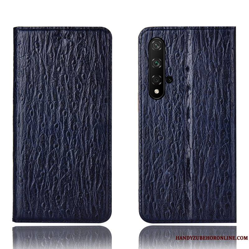 Huawei Nova 5t Protection Étui Bleu Coque De Téléphone Tout Compris Étui En Cuir Oiseau