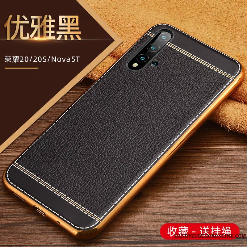 Huawei Nova 5t Téléphone Portable Légère Silicone Coque Cuir Incassable Modèle Fleurie