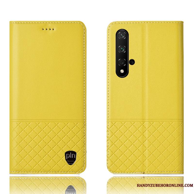 Huawei Nova 5t Étui En Cuir Tout Compris Coque De Téléphone Jaune Incassable Housse Protection