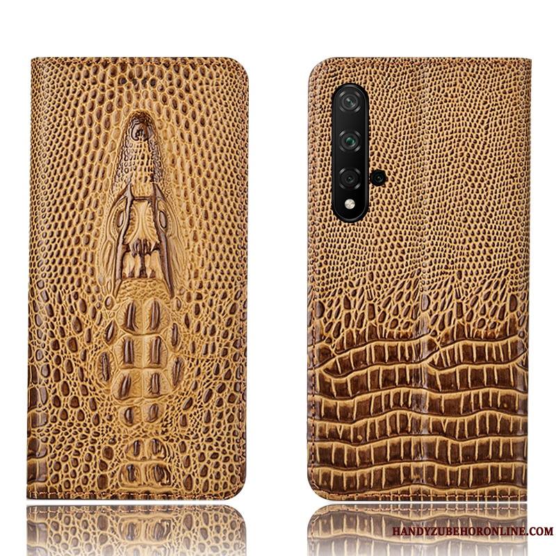 Huawei Nova 5t Étui Incassable Crocodile Protection Coque De Téléphone Housse Cuir Véritable