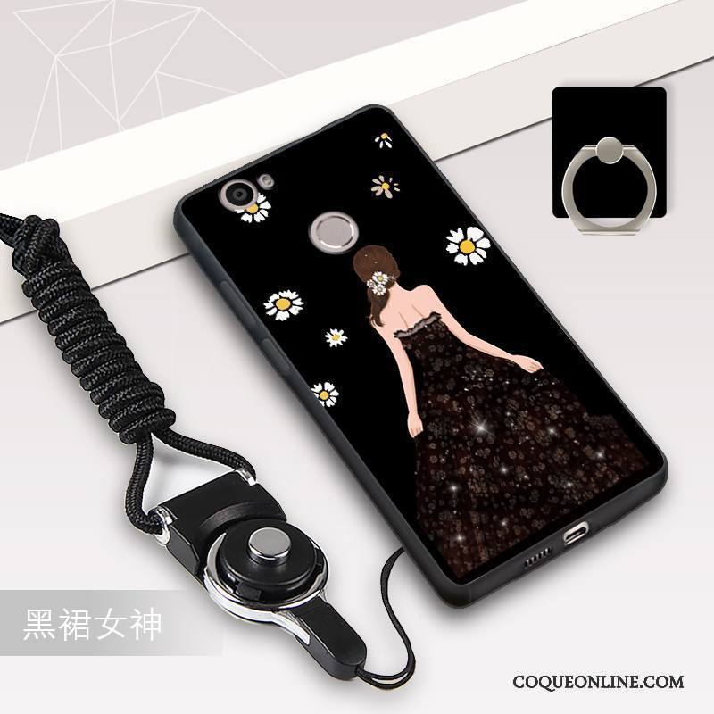 Huawei Nova Coque De Téléphone Incassable Fluide Doux Étui Ornements Suspendus Noir